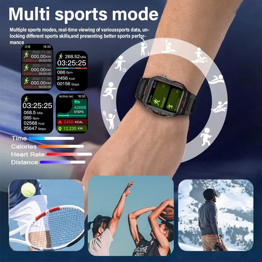 Discover the Ultimate Outdoor Companion: New Men's Smart Watch with LED Flashlight and Health Monitoring Features
