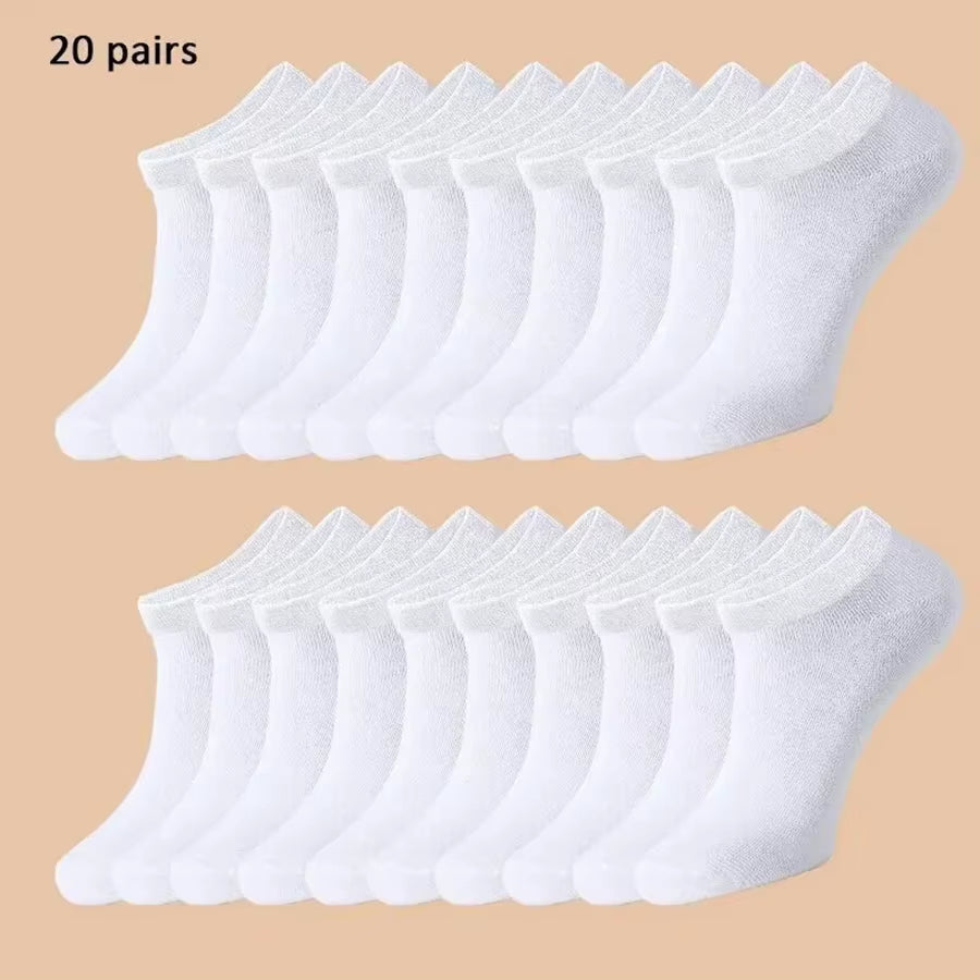 Elevate Your Comfort: 10/12/20/40 Pairs of Men's Stylish Boat Socks - Perfect for Business and Sport with Sweat Absorption