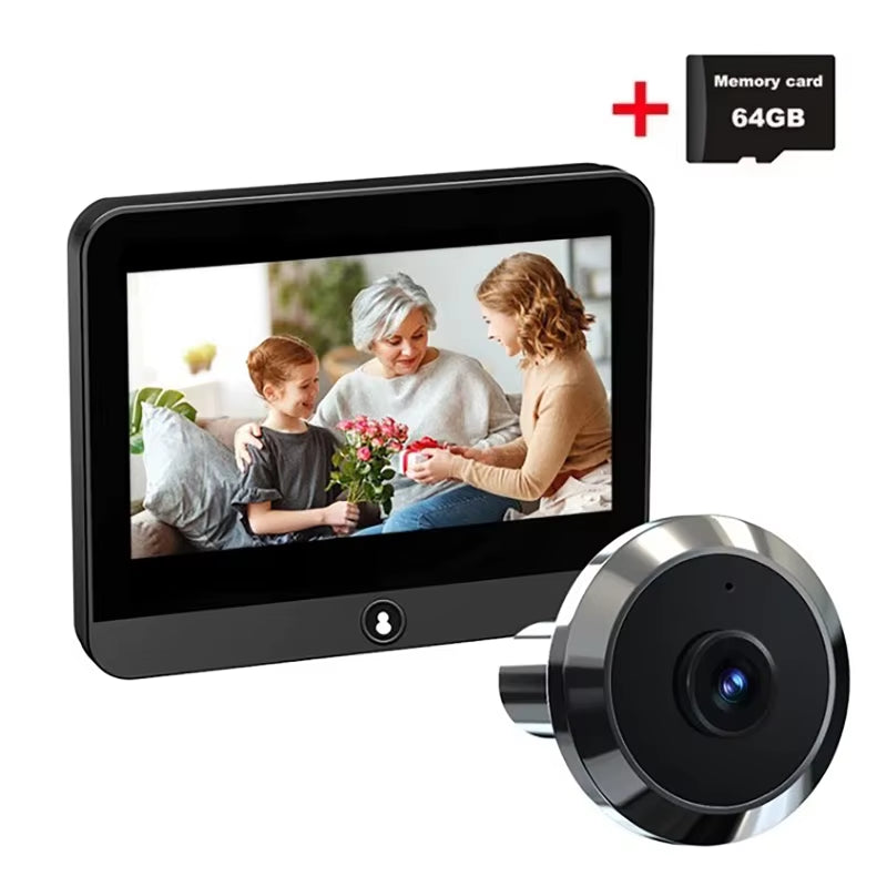 Tuya Wifi Wireless Doorbell HD Surveillance Camera PIR Motion Detection Night Vision 4.3 Inch Rechargeable Video Door Bell