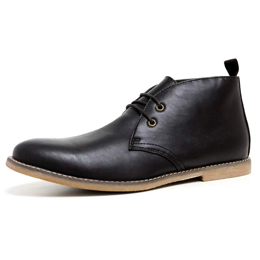 Mens Faux Leather Casual Walking Chukka Lace Desert Ankle Chelsea Boots Shoes