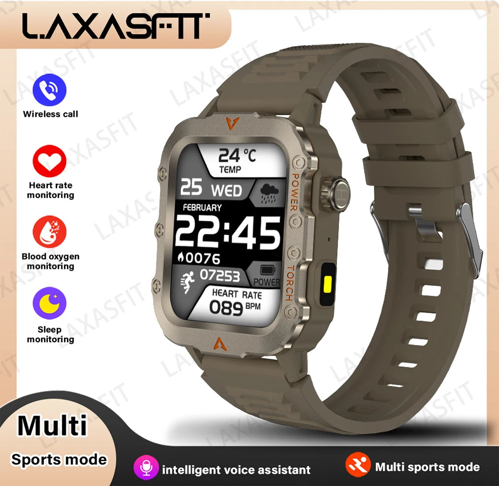 Discover the Ultimate Outdoor Companion: New Men's Smart Watch with LED Flashlight and Health Monitoring Features