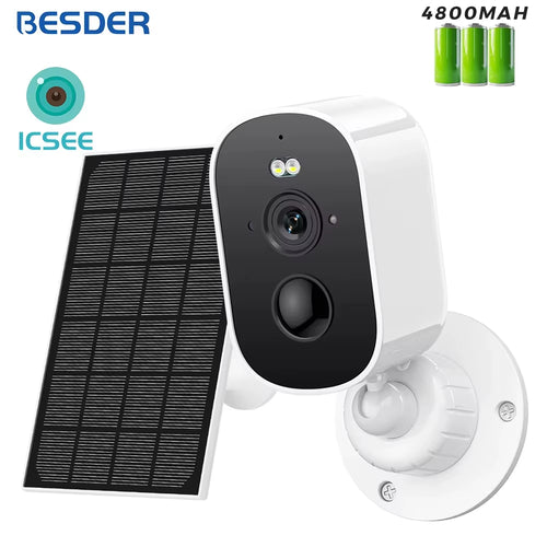 8MP Wifi Solar Camera Outdoor Dual Screens Built-In Battery Solar Panel Wireless CCTV Video Surveillance Camera Icsee