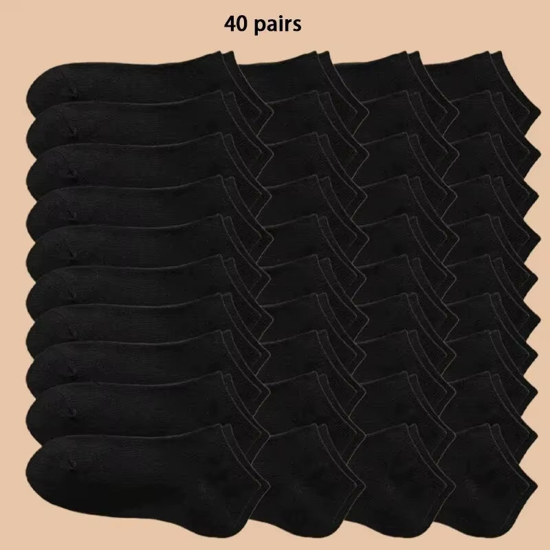 Elevate Your Comfort: 10/12/20/40 Pairs of Men's Stylish Boat Socks - Perfect for Business and Sport with Sweat Absorption