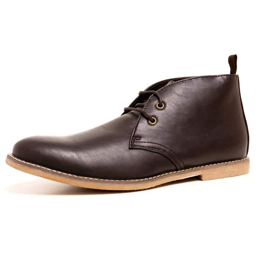 Mens Faux Leather Casual Walking Chukka Lace Desert Ankle Chelsea Boots Shoes