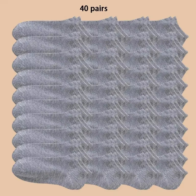 Elevate Your Comfort: 10/12/20/40 Pairs of Men's Stylish Boat Socks - Perfect for Business and Sport with Sweat Absorption