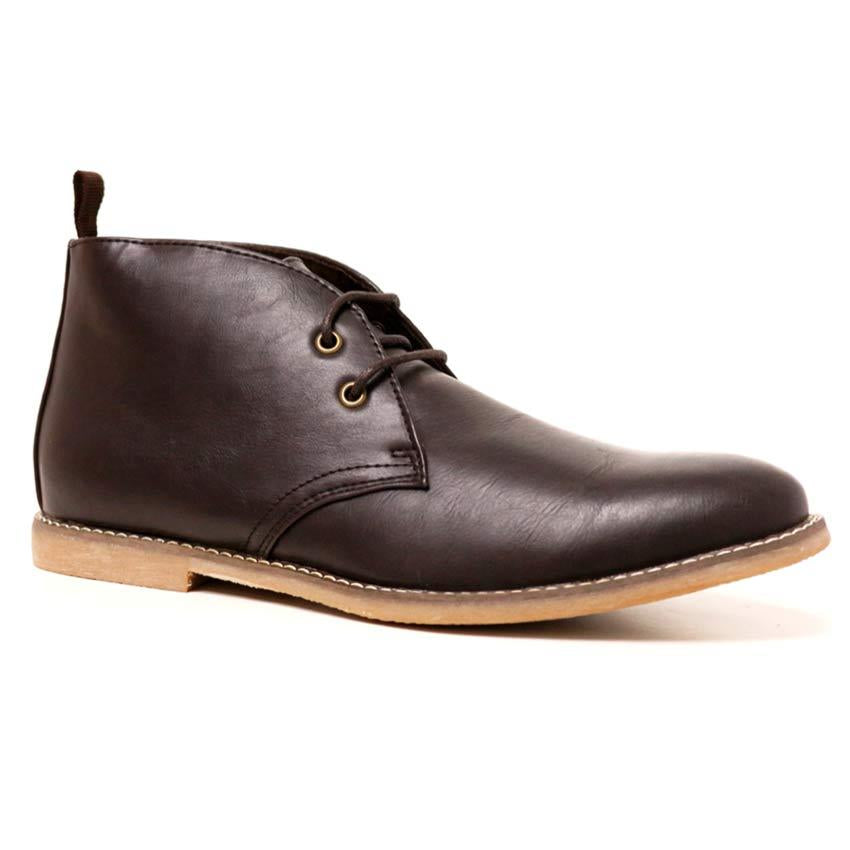Mens Faux Leather Casual Walking Chukka Lace Desert Ankle Chelsea Boots Shoes