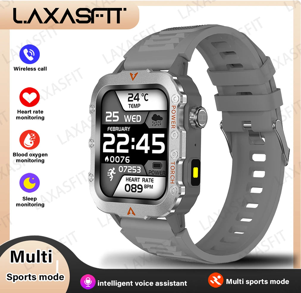 Discover the Ultimate Outdoor Companion: New Men's Smart Watch with LED Flashlight and Health Monitoring Features