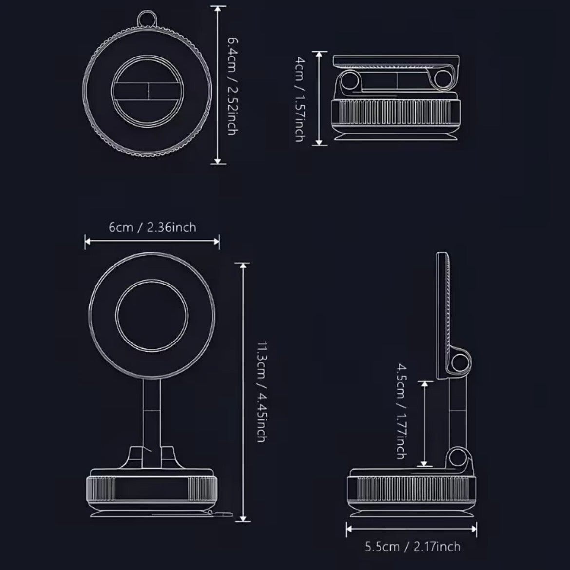 Suport telefon Magnetic Rotativ 360°