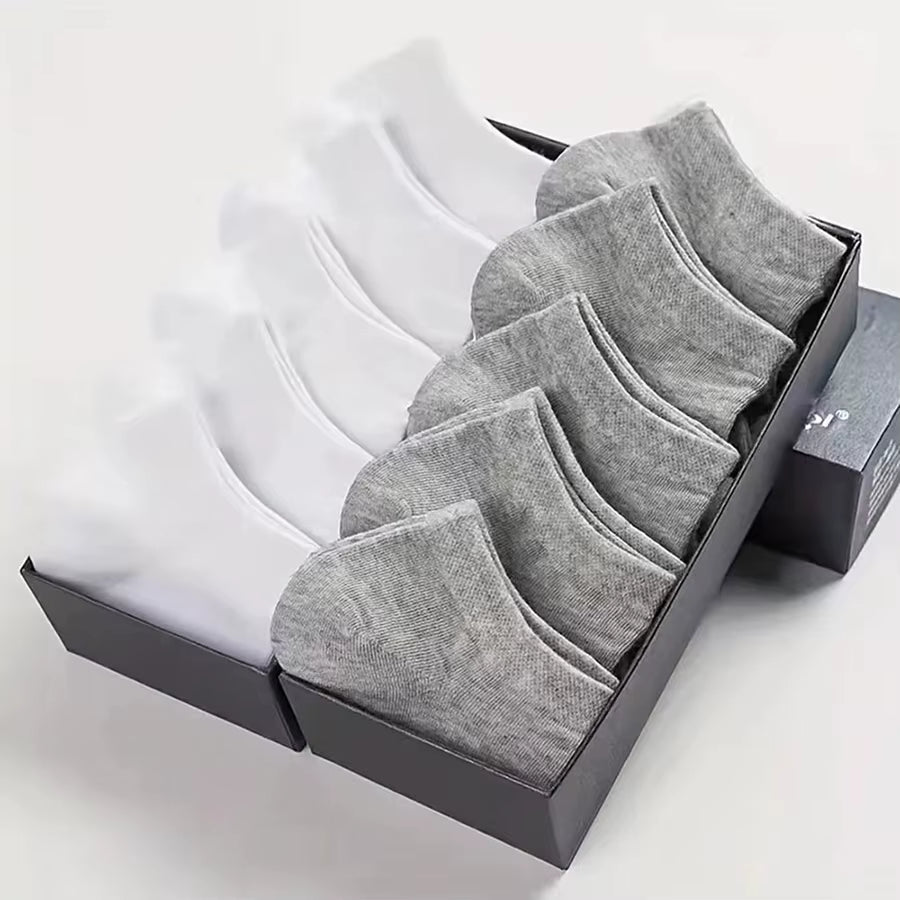 Elevate Your Comfort: 10/12/20/40 Pairs of Men's Stylish Boat Socks - Perfect for Business and Sport with Sweat Absorption