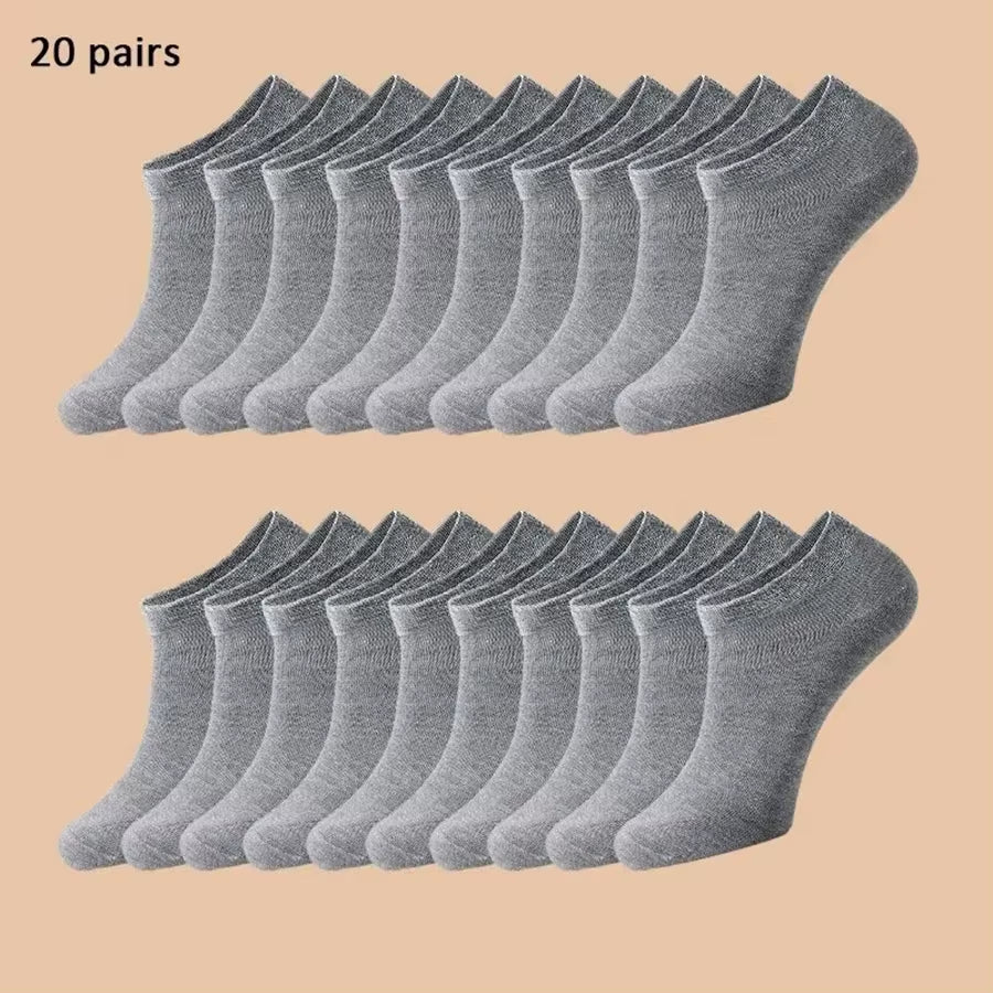 Elevate Your Comfort: 10/12/20/40 Pairs of Men's Stylish Boat Socks - Perfect for Business and Sport with Sweat Absorption