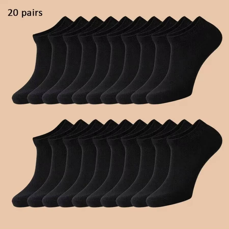Elevate Your Comfort: 10/12/20/40 Pairs of Men's Stylish Boat Socks - Perfect for Business and Sport with Sweat Absorption