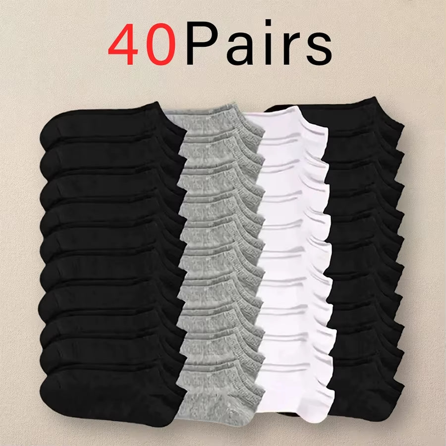 Elevate Your Comfort: 10/12/20/40 Pairs of Men's Stylish Boat Socks - Perfect for Business and Sport with Sweat Absorption