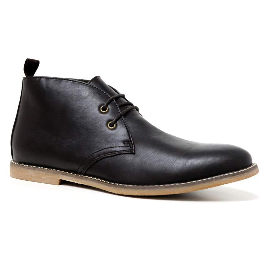 Mens Faux Leather Casual Walking Chukka Lace Desert Ankle Chelsea Boots Shoes