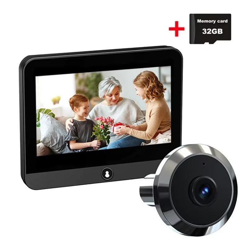 Tuya Wifi Wireless Doorbell HD Surveillance Camera PIR Motion Detection Night Vision 4.3 Inch Rechargeable Video Door Bell