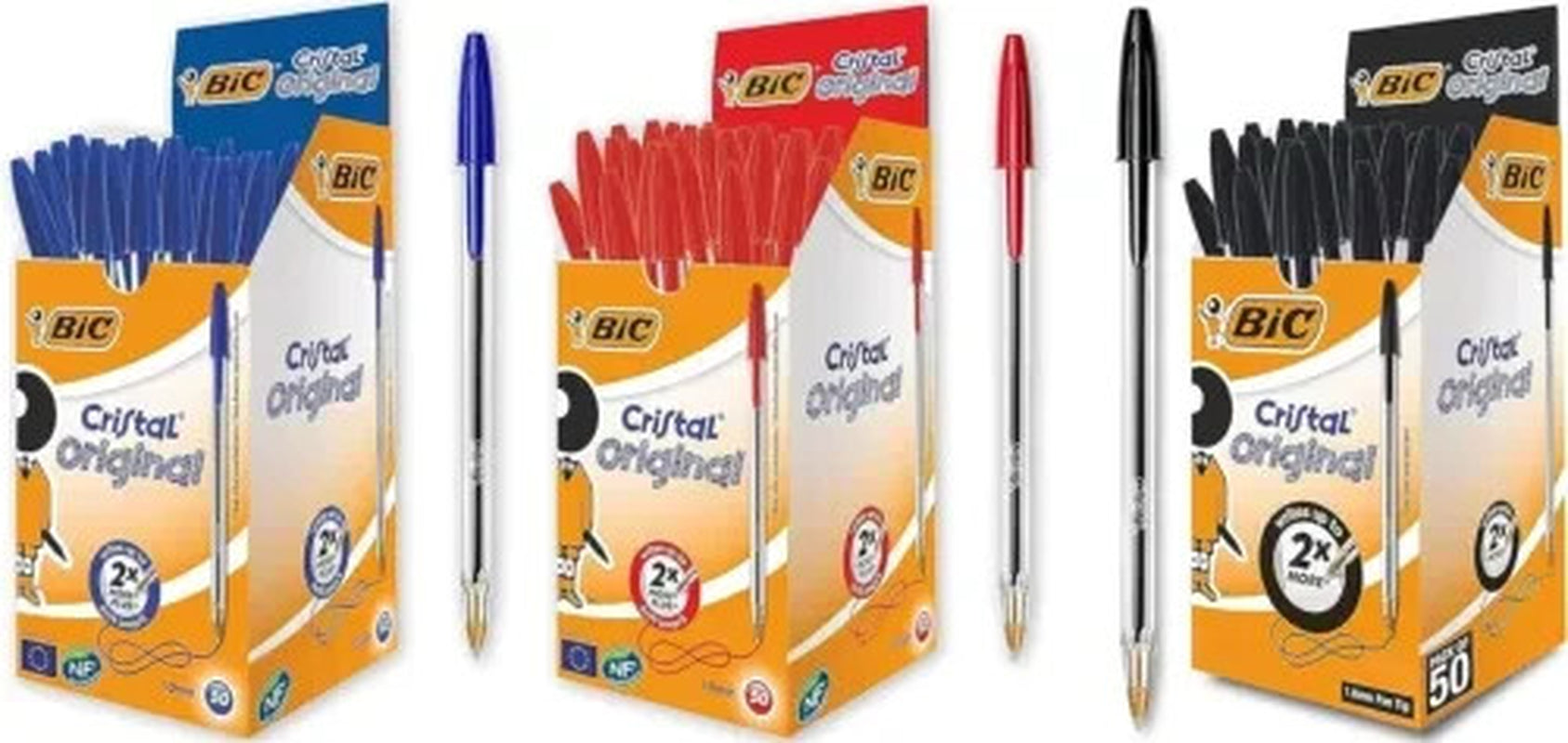 BIC Cristal Medium Ballpoint Pens 1.0MM Biro BLACK,BLUE,RED